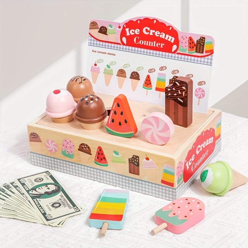 Деревянные игрушки для игры в мороженое, Мини-еда, Детские игрушки, Свадебная вечеринка, Пекарня, Десерт, Игровой домик, Декор