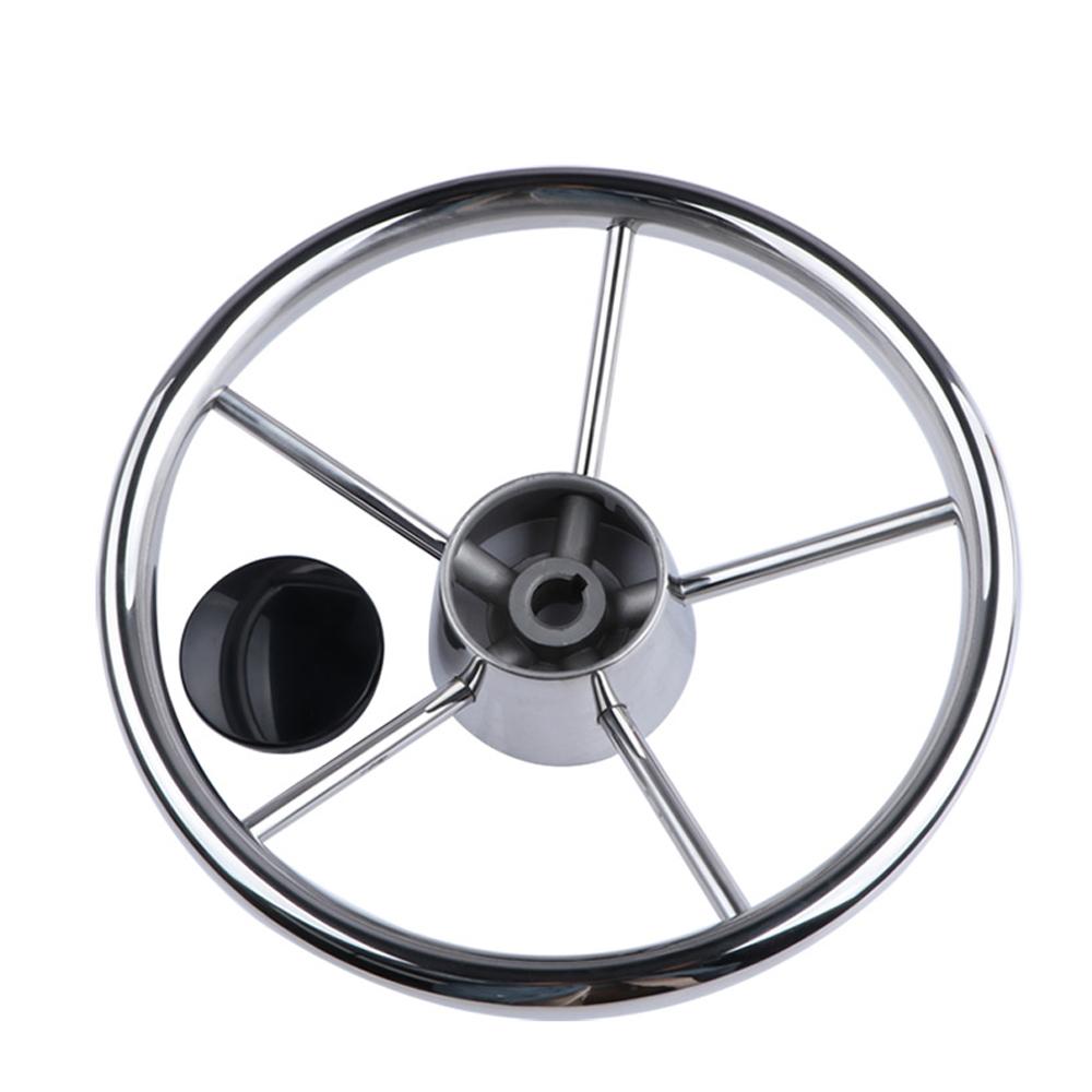 Boat Accessories Steering Wheel With knob Stainless Steel 5 Spoke 25 Degree 11'' For Marine Yacht