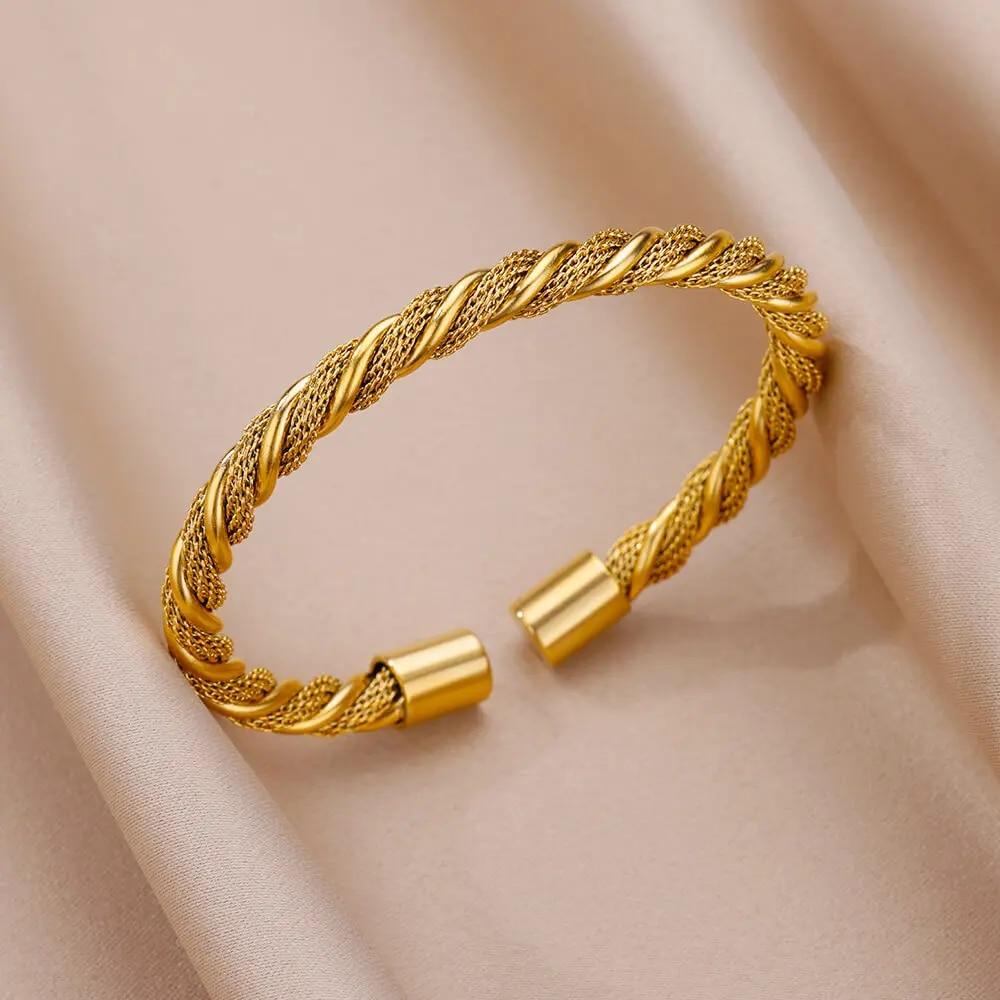 Jesus Bangles Bracelet for Women Stainless Steel Gold Color Luxury Bracelets 2024 Free Shipping Jewelry Pulseras Mujer Bijoux