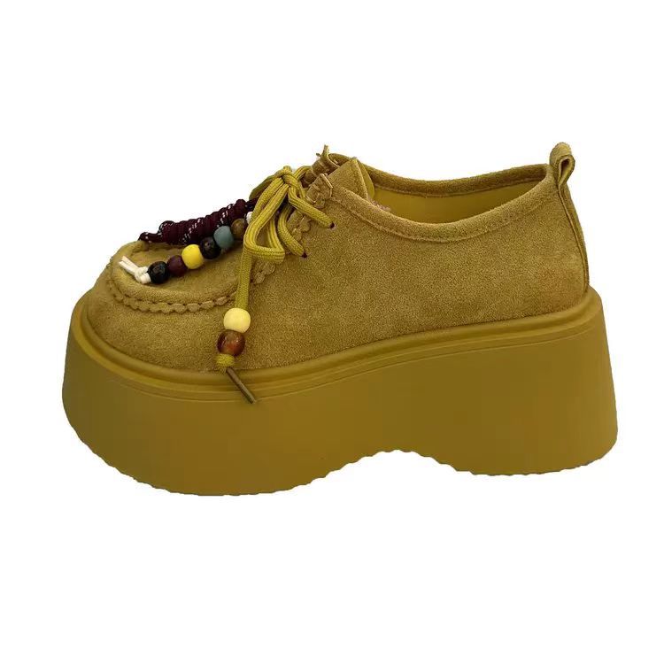 Туфли на платформе с бахромой в стиле пустоши, женские, новые, осенние, ретро, модные, на небольшой платформе, толстой подошве, в британском стиле, одинарные туфли