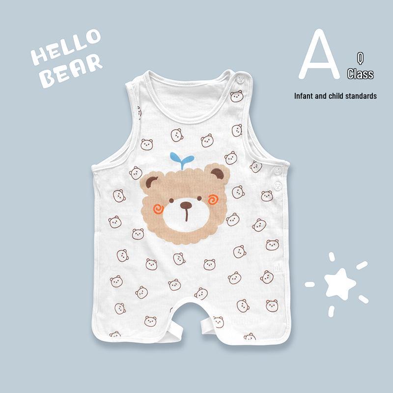 Милый летний хлопковый полукомбинезон Tao Baby и тонкие леггинсы с защитой животика для новорожденных