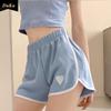 Спортивные шорты женские летние европейские и американские эластичные с высокой талией свободные облегающие повседневные домашние шорты с широкими штанинами