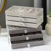 Dustproof Acrylic Jewelry Organizer Stackable Drawer Jewelry Box 3 Layers Jewelry Box  Bedroom