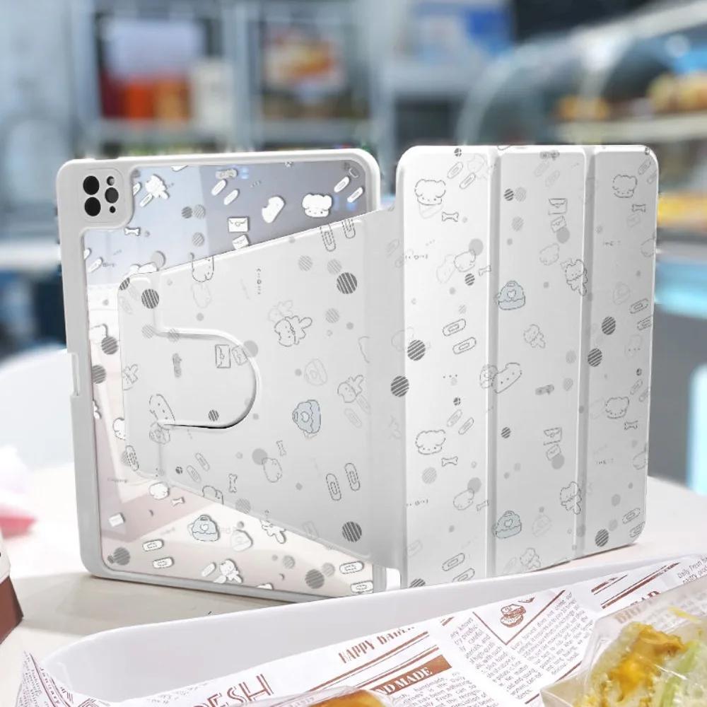 Вращающаяся подставка Чехол для планшета для iPad 10-го поколения Чехол 2022 Pro 11 2-го 3-го 4-го iPad 2017 2018 9.7 дюйма 10-го Funda Милый мультфильм