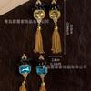 25 New High-end Tassel Earrings With Feel Light Luxury Exaggerated Gemstone Cheetah Long Vintage