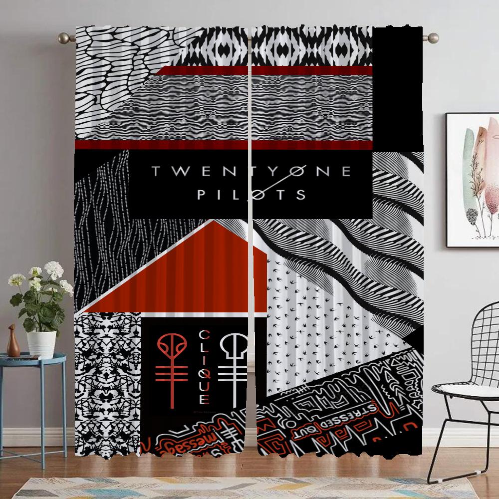 Twenty One Pilots Шторы для гостиной Шторы Тюль для спальни Затемняющие шторы 2 шт Перегородка Кухня Элегантный