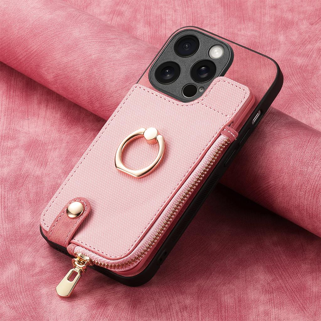 Магнитный кошелек с отделением для карт с откидным кольцом-держателем на молнии кожаный чехол для iPhone 15 14Plus 13 12 11Pro Max для Samsung S23 S22 S21 S20 Ultra Plus A14 A54 A53