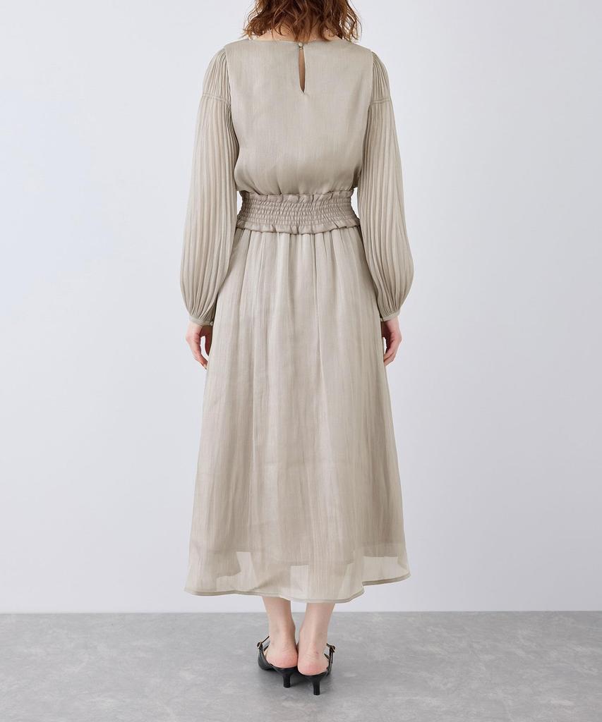 ROPE PICNIC Mon Shiny Pleated Blue Size Perfect for Weddings E'toile Dress, (45), 36,