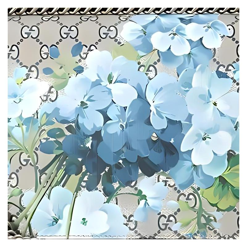 Gucci Сумка через плечо Dionysus GG Blooms Пряжка с головой тигра Логотип с пресбиопией Принт с геранью Холст Кожаная заплатка Холст Цепочка на плечо Маленькая Женская