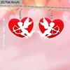 2D Flat Acrylic Cupid Heart Drop Earrings, Suitable As A Holiday Gift for Women, Party Decoration Jewelry, Valentine's Day and Wedding Season Gifts.
