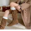 Flats Women's Boots Fashion Mid Calf Winter Shoes Designer Gothic Boots New Walking Trend Comfort Chelsea Mujer De Botas