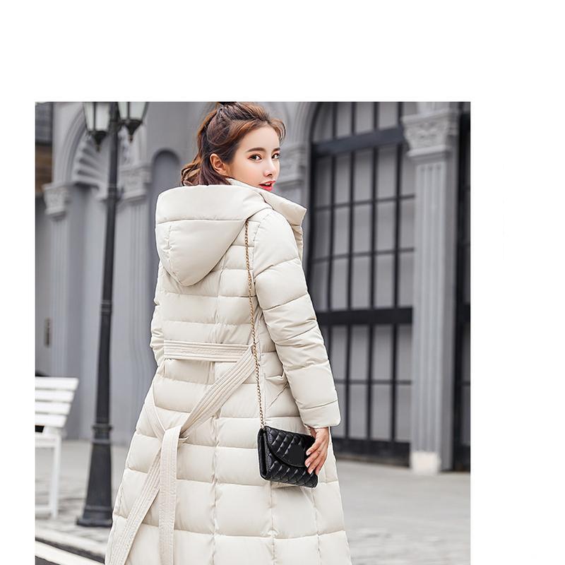 Women's Autumn And Winter Cotton Jacket Slim Fitting Thickened Cotton Jacket Long Knee Length Cotton Jacket