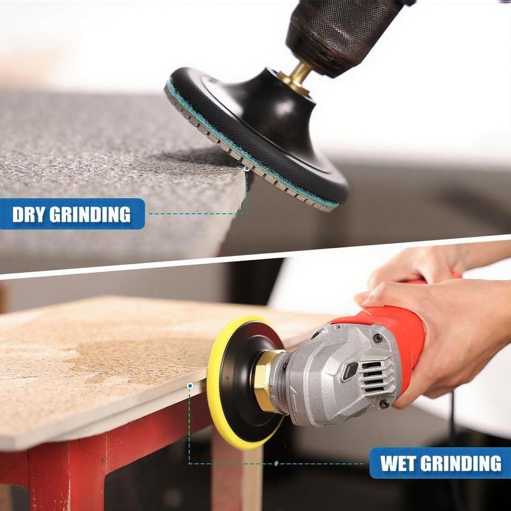 4 Inch Polishing Pads Set, 7 Pieces Polishing Pads for Granite Marble Concrete Stone Tiles