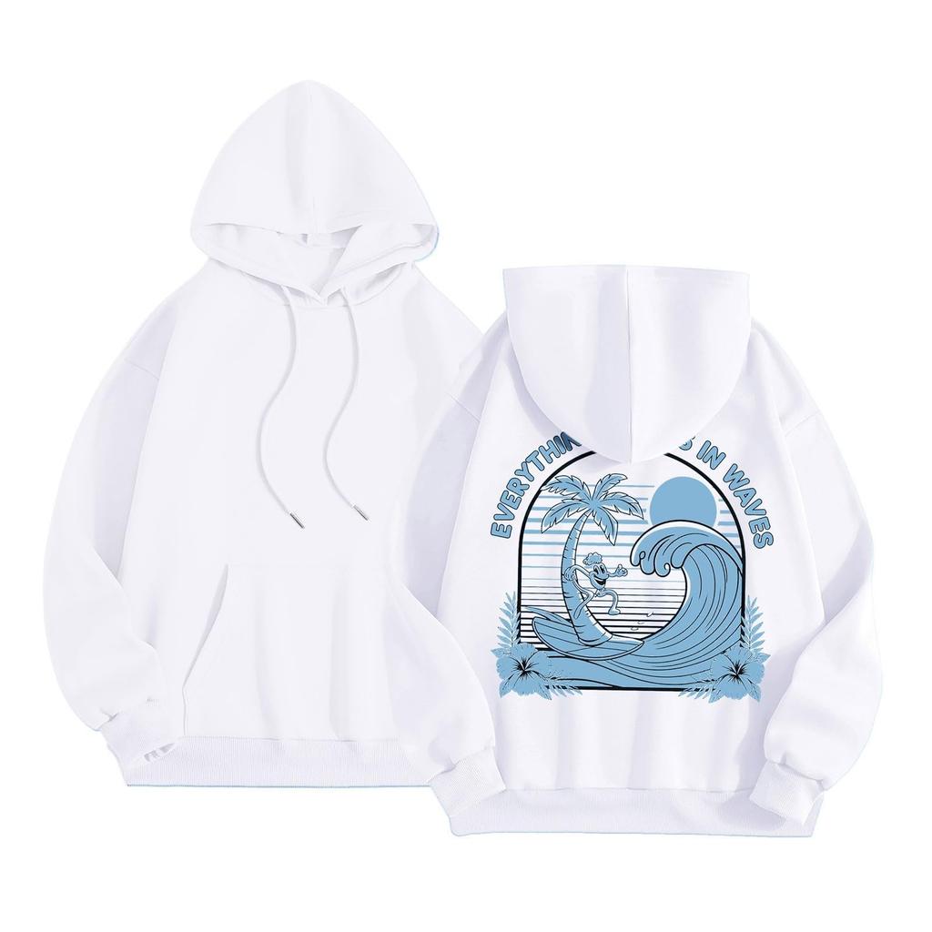 Женская модная толстовка с длинным рукавом, принтом букв, капюшоном, завязками, большим карманом, толстовка сверху