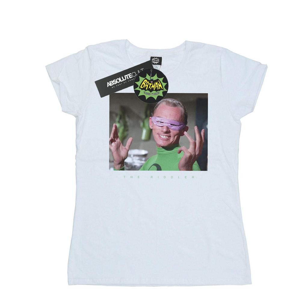 DC Comics Женская/женская хлопковая футболка из сериала «Бэтмен» с фотографией «Загадочник»