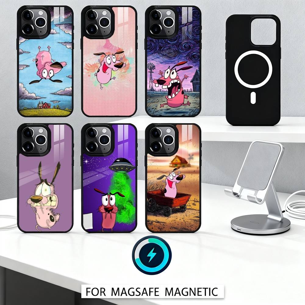 Чехол для телефона Courage The C-CowardlyS Dog для iPhone 17,16,15,14,13,12,Pro,Max Для Magsafe Магнитная Беспроводная Зарядка