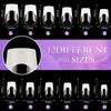 120pcs/box Acrylic French False Nails Medium Length Square Armor Full Cover Nail Tips Removable Mixed Size Press On Nails
