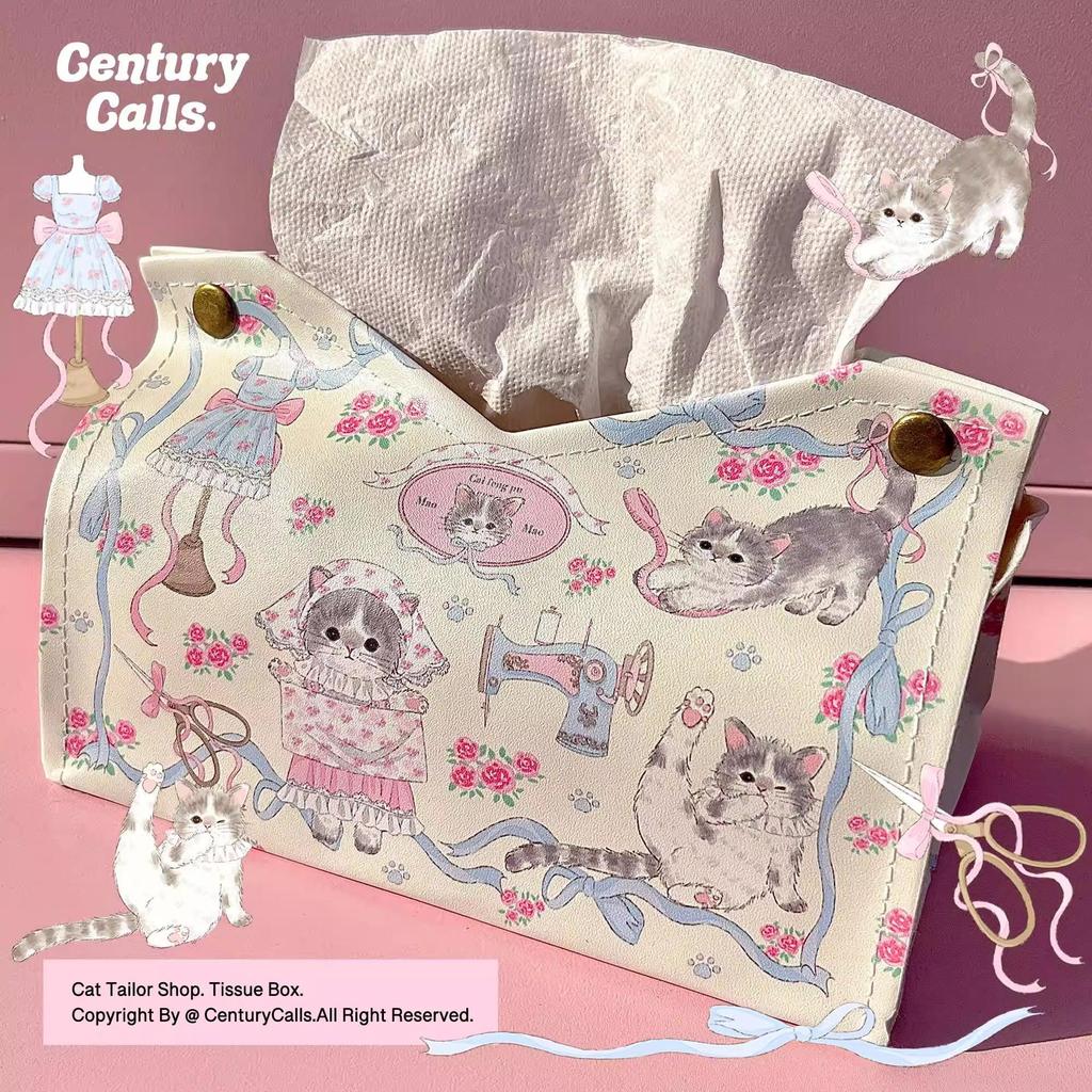 Новое поступление: Кошачий портной - Коробка для салфеток - Настольное искусство в стиле легкой роскоши, Милая и стильная для домашнего использования