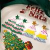 Double-Layer Acrylic Christmas Tree Earrings: Festive, Colorful, Creative Design