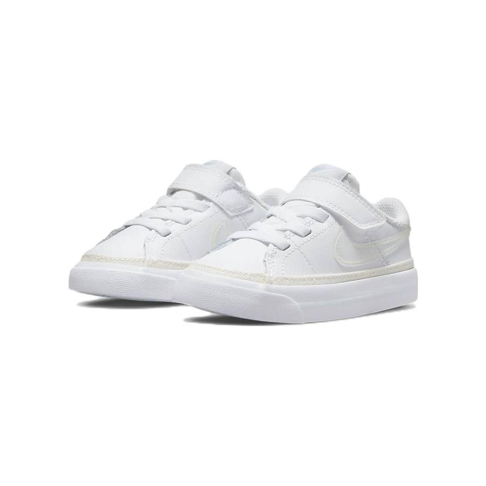 Nike Court Legacy TD Leather Non-Slip Shock Absorption Low-Top Sneakers Baby Sneakers White DA5382-114