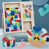 Wooden Tetris Balance Blocks Kids Cognitive Skills Building Educational Play