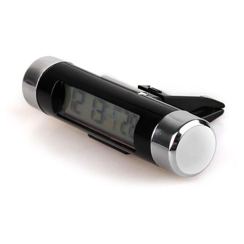 ЖК-дисплей Цифровые автомобильные часы-термометр Измеритель температуры Автомобильные мини-часы с подсветкой
