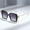 Модные большие солнцезащитные очки Женские солнцезащитные очки Металлические Женские Винтажные Квадратные Очки Металлические Черные Женские Дизайнерские