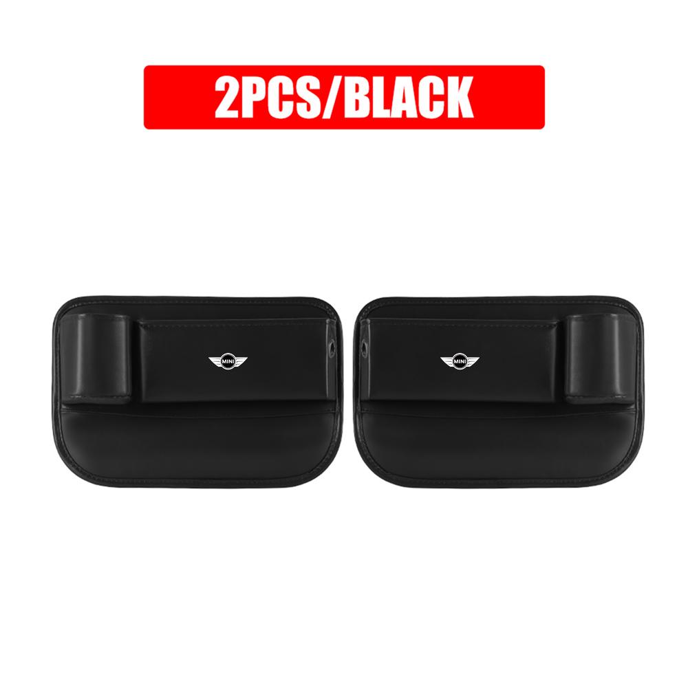 CBEJ7 Leather Car Seat Gap Crevice Storage Box Organizer Cup Holder For MINI Cooper S JCW WORKS R55 R56 F55 F56 R57 R58 R59 CLUB MAN