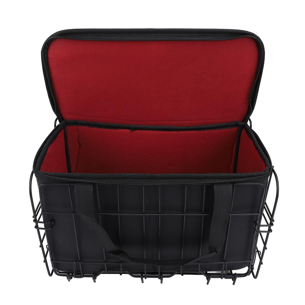 Bike Front Basket with Removable Liner Bag Large Iron Mountain Bike Basket for Carrying Pets Fruit