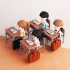 Mini Doll House Simulation Classroom Desk Schoolbag Play House Doll House Scene Boy And Girl Doll Children'S Toys