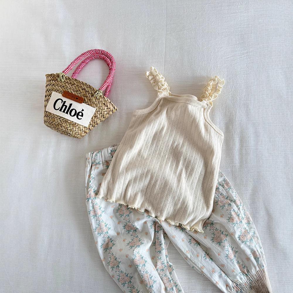 Летняя трикотажная майка в корейском стиле для маленьких девочек - Универсальная и яркая