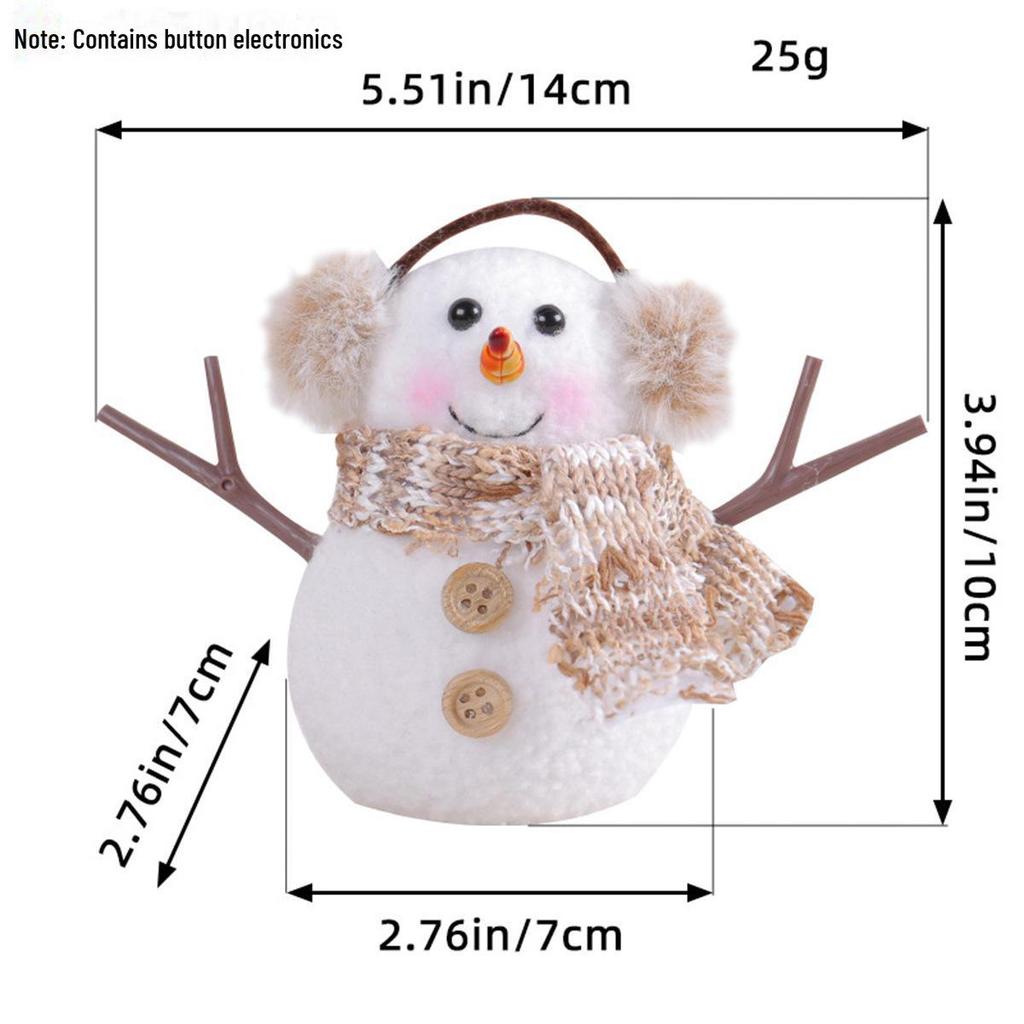 Кукла Рудольф и украшения в виде гномов без лиц с огоньками и пайетками для Рождества