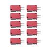 10Pcs Red 3Pins Push Button Micro Switch Replacement for Arcade Game