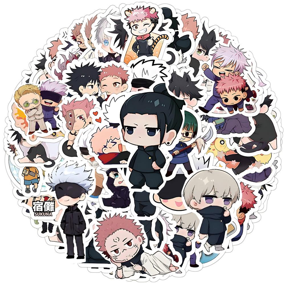 10/30/60 шт. Милые аниме-наклейки Jujutsu Kaisen для ноутбука, скейтборда, автомобиля, водостойкие, мультяшные, граффити, наклейки, игрушки