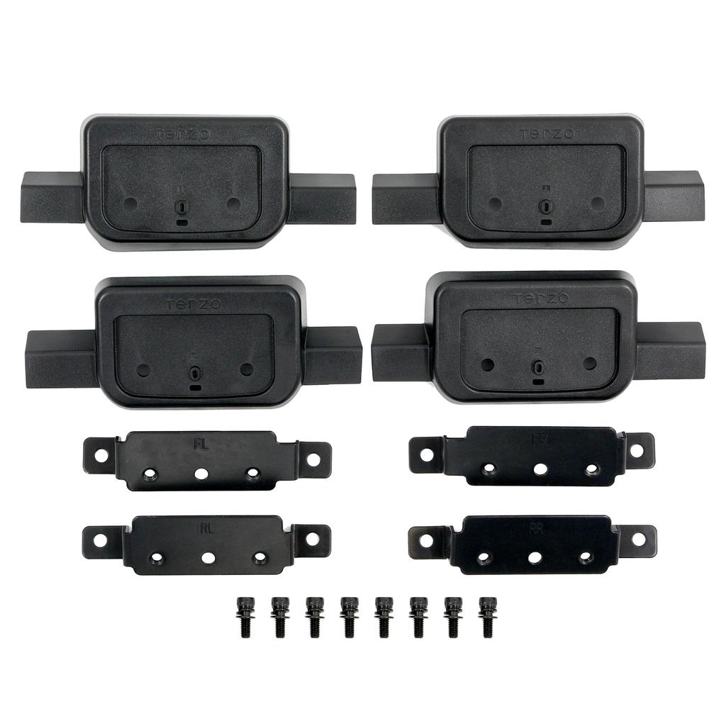 Terzo Base Carrier with Mounting Set of Direct Roof Rail Black with Nissan July 2002 and DR27 (by PIAA) Vehicle-Specific Holders, 4, Type, [Compatible