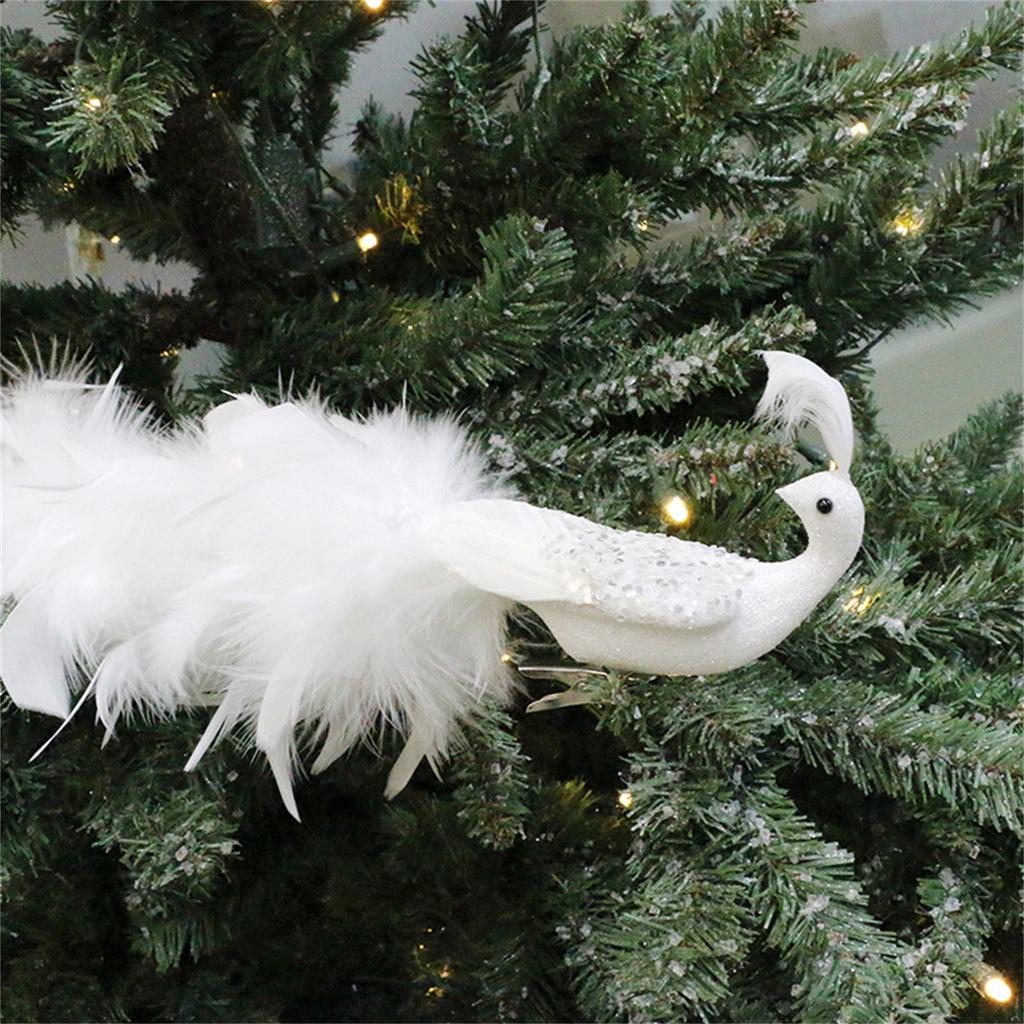 Artificial Christmas Peacock Birds With Clips, Christmas Tree Peacock Artificial Peacock  Simulation Foam Peacock Bird For Xmas Tree