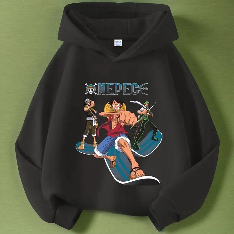 Детская толстовка ONE PIECE Обезьяна Д. Свитшот с принтом Астронавт Луффи, Повседневный мультяшный аниме пуловер для мальчиков и девочек, Удобный
