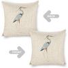 Linen Throw Pillow Covers Blue Egret on Coastal 18x18 Decorative Pillows for Bed Couch Cushion Sofa Outdoor