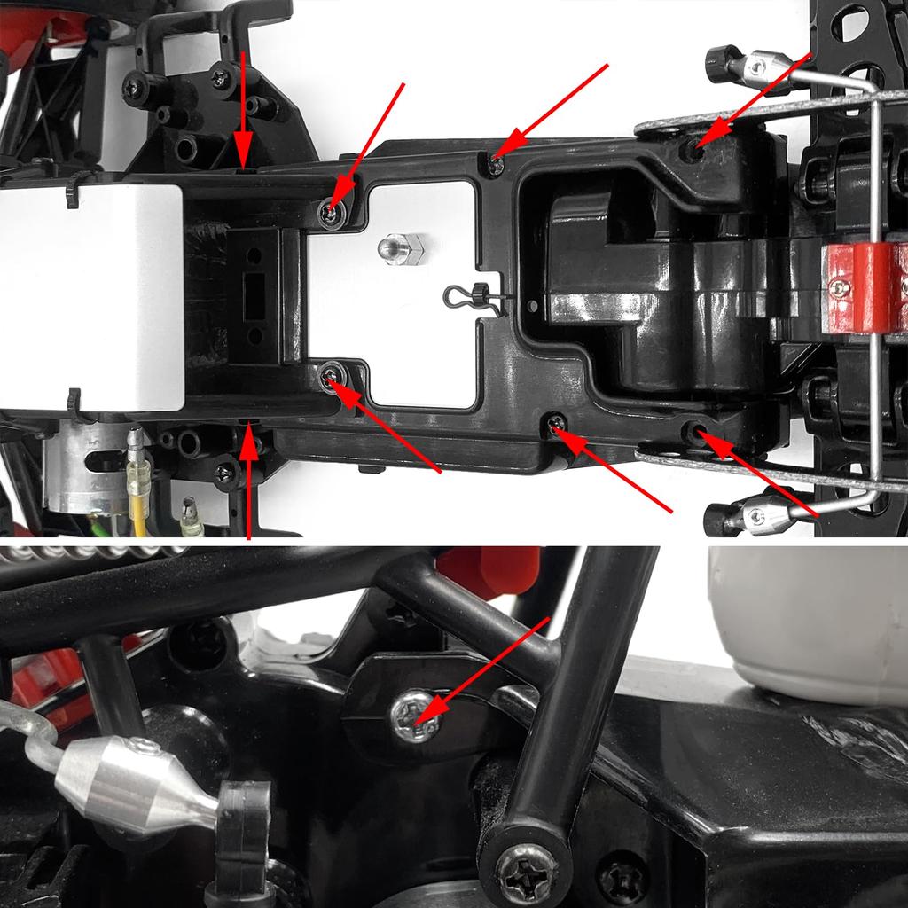 TRZX 1/10 Scale Tamiya 58391 Hot Shot 4WD RC Car Center Drive Shaft & Joint Cup Upgrade Parts (Red)
