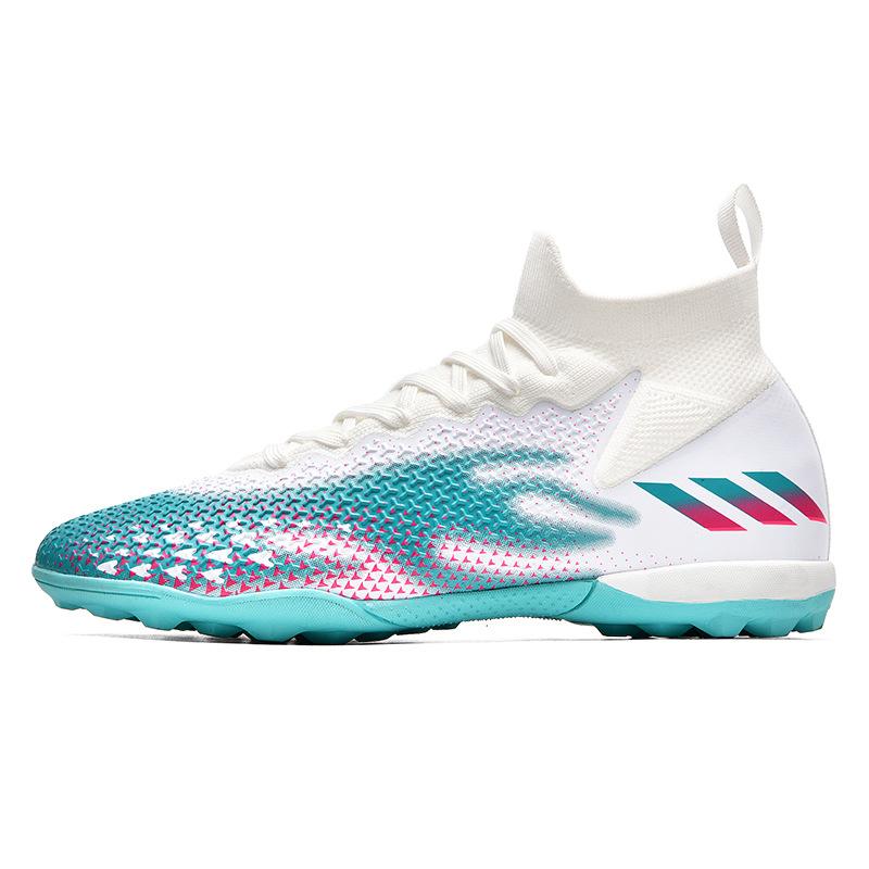 Новые футбольные бутсы мужские высокие с длинными шипами бесшовные из летучего трикотажа с поломанными шипами мужские и женские для молодежных тренировок и игр