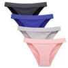 AILIWINA Pure Cotton Sexy Comfortable and Breathable Triangle Panties of Women's T-Back Panties, (Set 4)