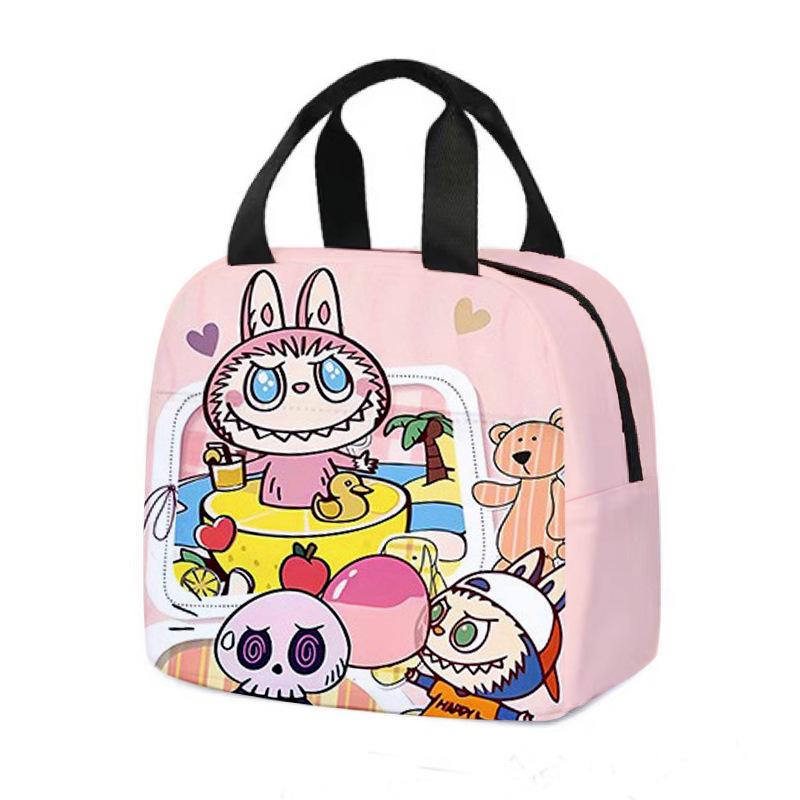 Labubu Cartoon Lunch Tote: Insulated Aluminum Foil Bento Bag for Students 5371