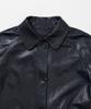 Leftseoul Vegetable Lambskin Balmacaan Coat [Navy]