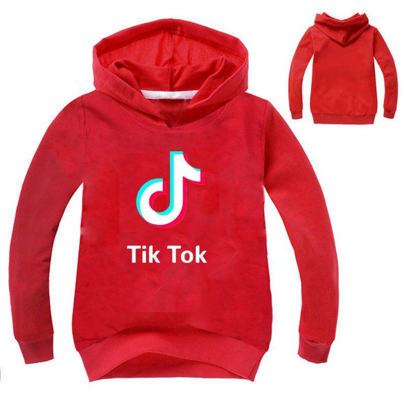 Детский свитшот с буквами Tik Tok, худи с длинным рукавом, модные пуловеры