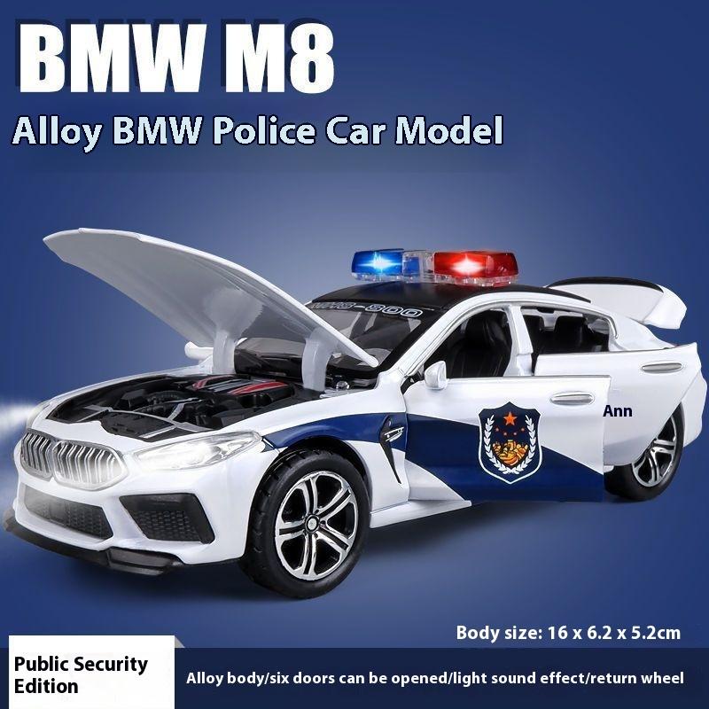 1:32 BMW M8 Литой Автомобиль Модель Машинки Звук Свет Игрушка Аксессуары для Украшения Офиса Детская Игрушка Подарок для Детей Подарок на День Рождения