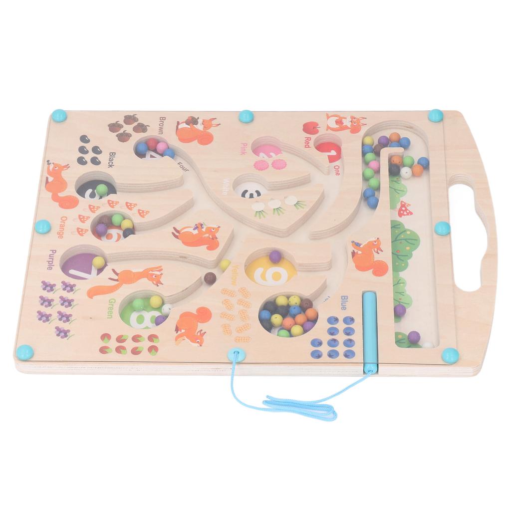 Магнитная цветная и числовая доска-лабиринт, решение задач, распознавание цветов, головоломка с бусинами, сортировочная игрушка для