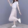 Женская юбка А-силуэта с высокой талией и цветочным принтом, юбка средней длины, летняя плиссированная юбка, платье средней длины