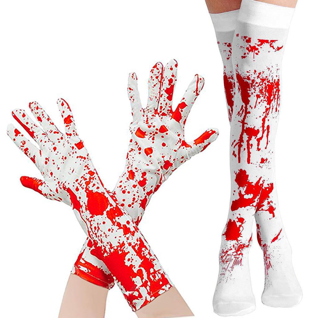 Halloween Haunted House Horror Atmosphere Dress Up Props Blood Gloves Socks Apron Cosplay Devil Suit