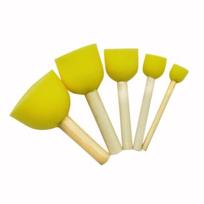 Деревянная ручка губка кисть для детского DIY искусства и граффити