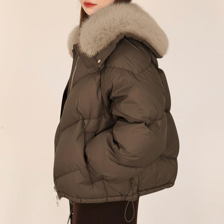 Зимняя куртка женская хлопковая куртка модная с меховым воротником пуховик из хлопка короткая парка толстая теплая повседневная хлопковая куртка